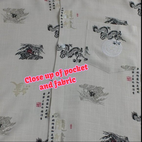 Versace Dolm Oriental Serpentine Dragon Short Sleeve Button Down Shirt, XXXL - Picture 7 of 7